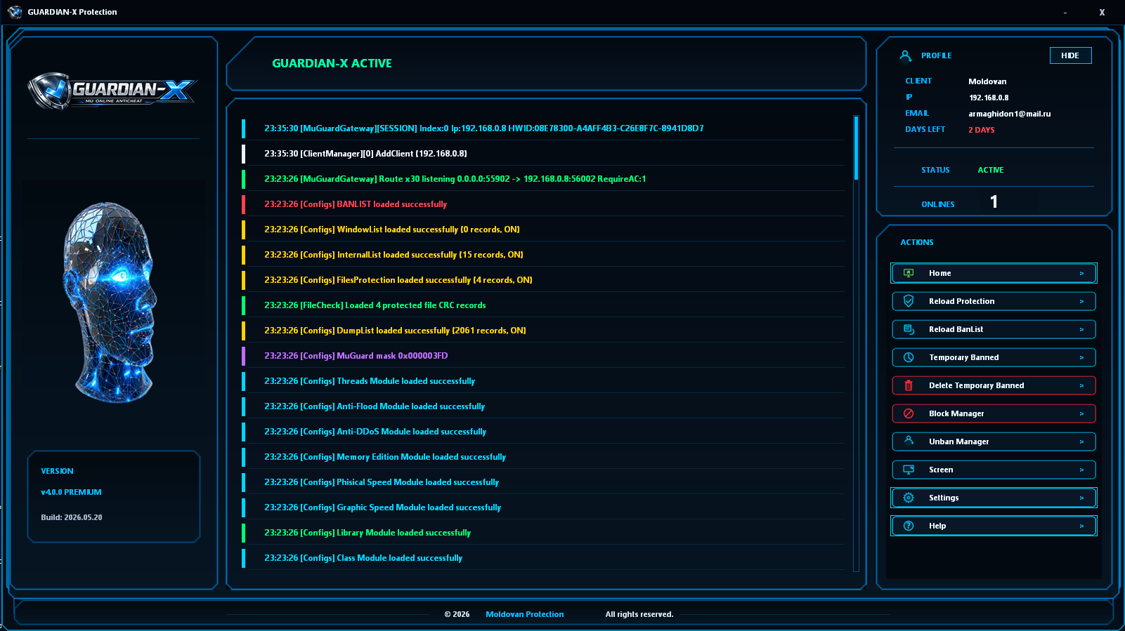 Guardian-X Server Panel